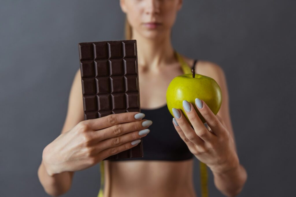 Girl and healthy eating