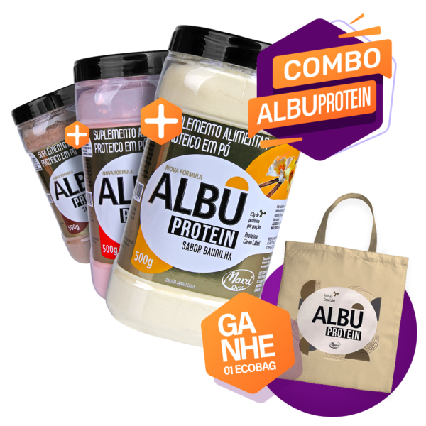 COMBO Compre 3 AlbuProtein e ganhe uma Ecobag Exclusiva!